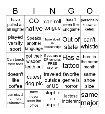 Boulder Bingo Card