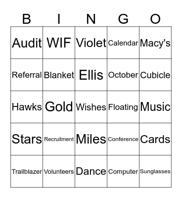 MAWGBA in September Bingo Card