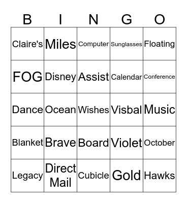 MAWGBA in September Bingo Card