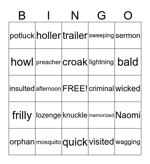 Winn-Dixie ABC Challenge Bingo Card