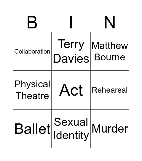 The Car Man Bingo Card