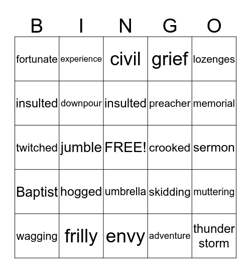 Winn-Dixie ABC Challenge Bingo Card