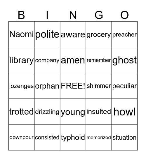 Winn-Dixie ABC Challenge Bingo Card