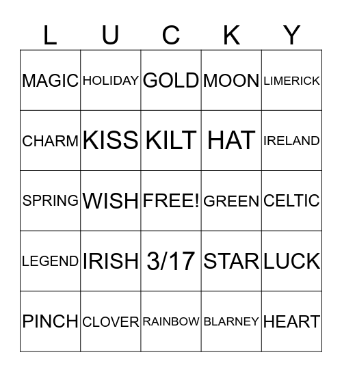 St. Patrick's Day ! Bingo Card