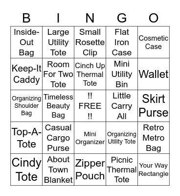 Thirty-One Bingo Card
