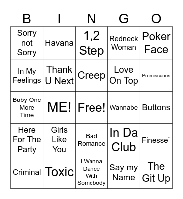 4-Girls Night Out Cover Bingo Card