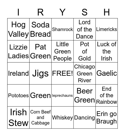 P. Green's Special Bingo Game Bingo Card