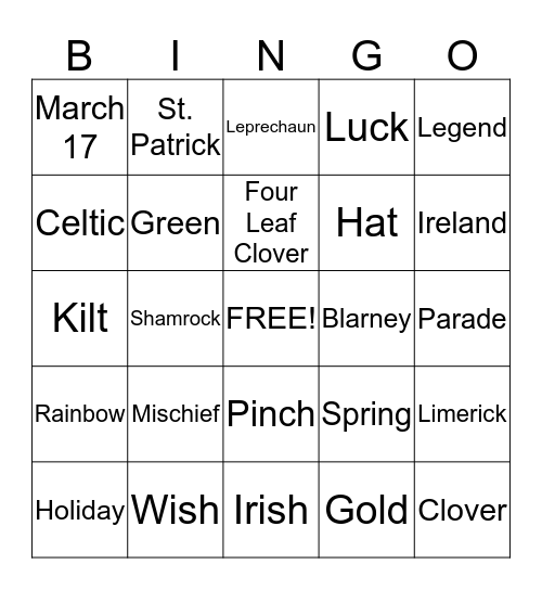 Lucky Bingo Card