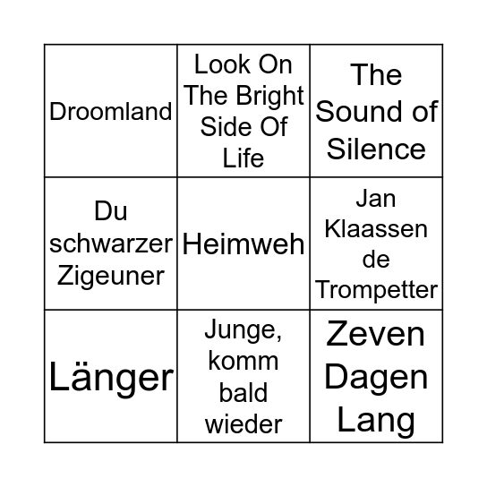KKM St. Lambertus Swingo Bingo Card
