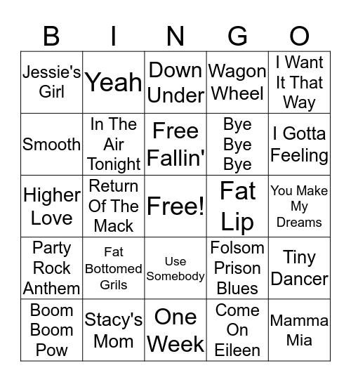 Sing It Out! Bingo Card