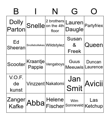 Foute Buren Bingo!! Bingo Card