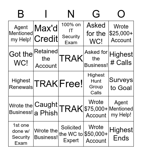 South Central Commercial Lines Bingo Card