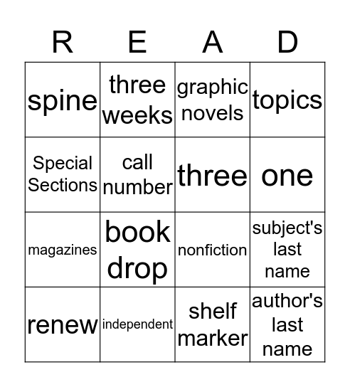 Welcome to the Media Center! Bingo Card