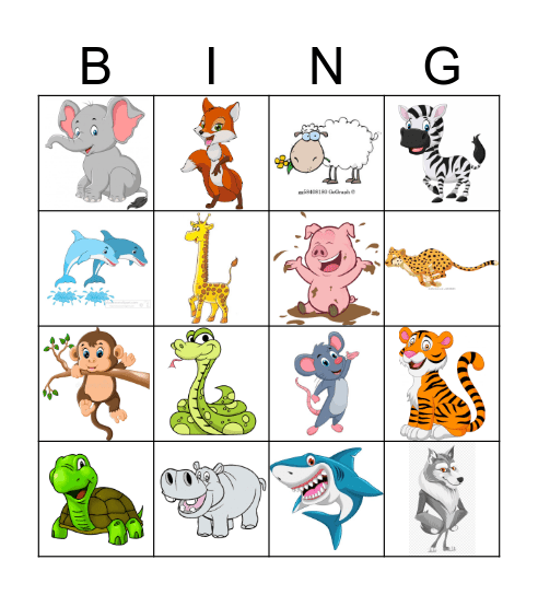 ANIMALS Bingo Card