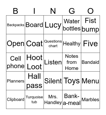 5th Grade Need-to-knows Bingo Card