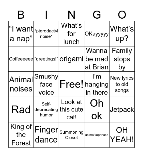 Stephanie Bingo Card