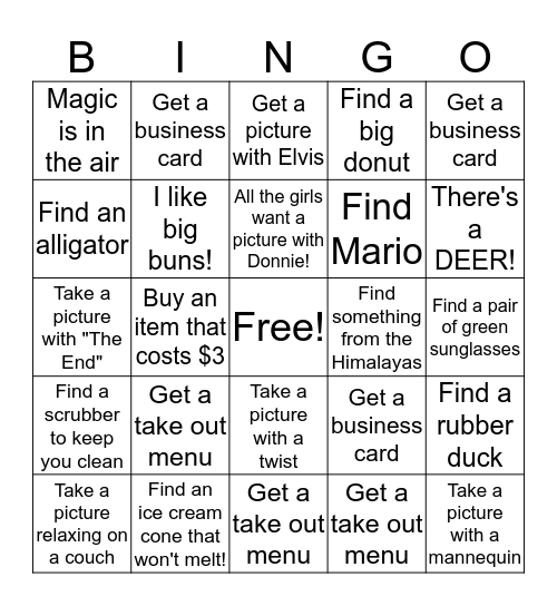 Chamber Choices Bingo Card