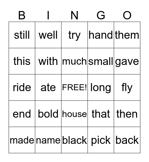 Theme 5 & 6 Bingo Card