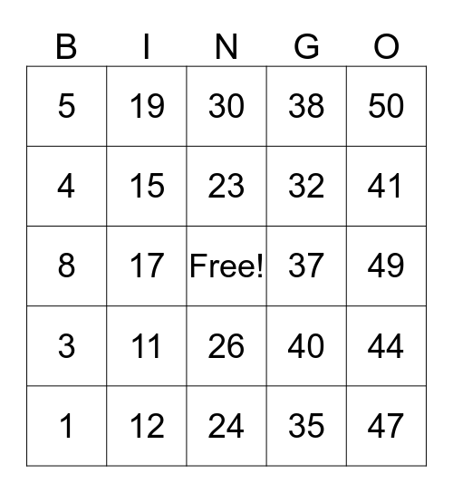 Bingo Card