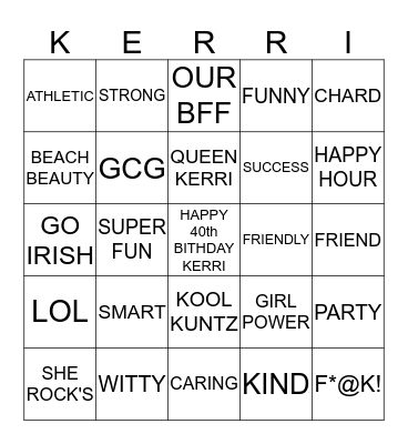 BIRTHDAY BINGO Card