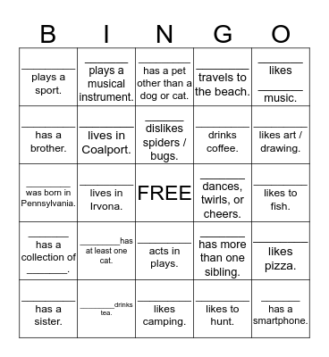 Author Introductions / Self-Portraits Bingo Card