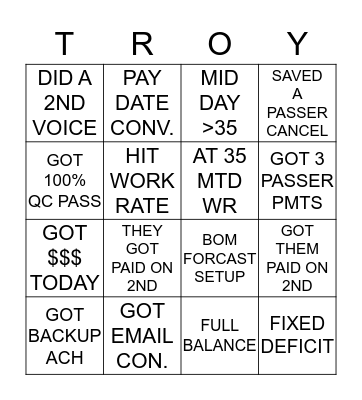KOB BINGO Card