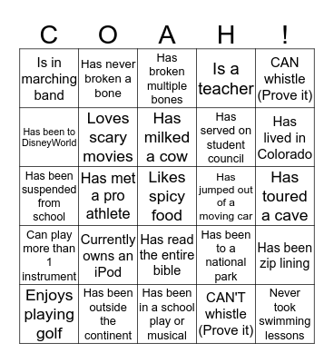 Find Someone Who... Bingo Card