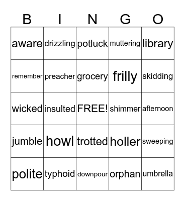 Winn-Dixie ABC Challenge Bingo Card