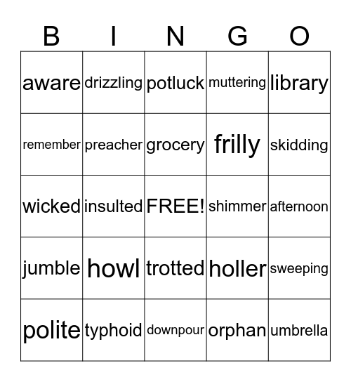 Winn-Dixie ABC Challenge Bingo Card