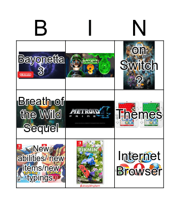 Nintendo Direct 2019-09-04 Bingo Card