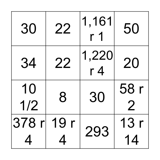 Chapter 2 Test! Bingo Card