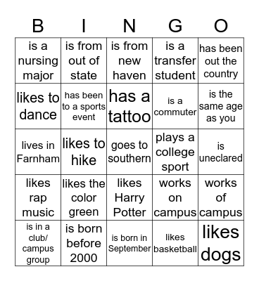 Find someone who ... Bingo Card