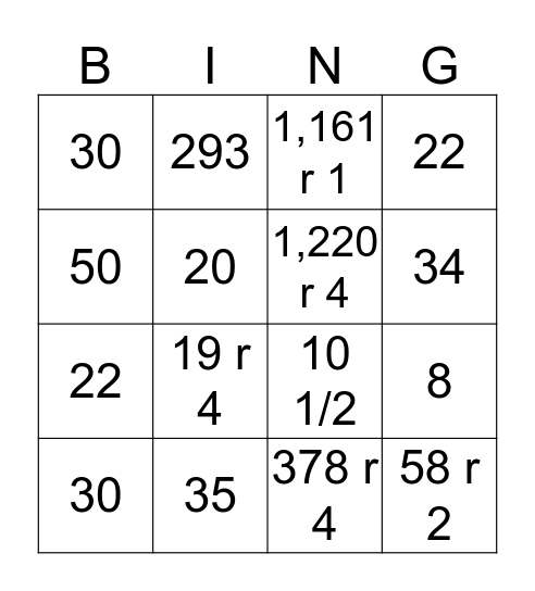 Chapter 2 Test! Bingo Card