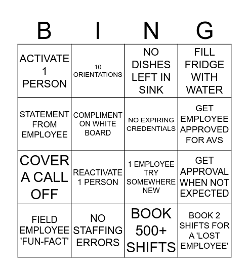 ATC BINGO Card