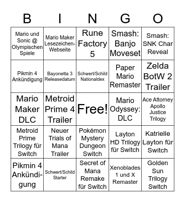 Scelus Direct Bingo-Karte Bingo Card