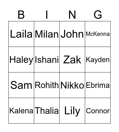 1A - Who we are Bingo Card
