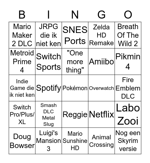 Smash Bingo Card