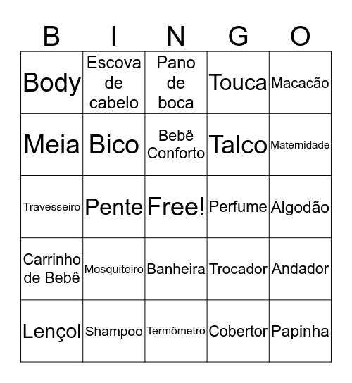 Chá do Lorenzo Bingo Card