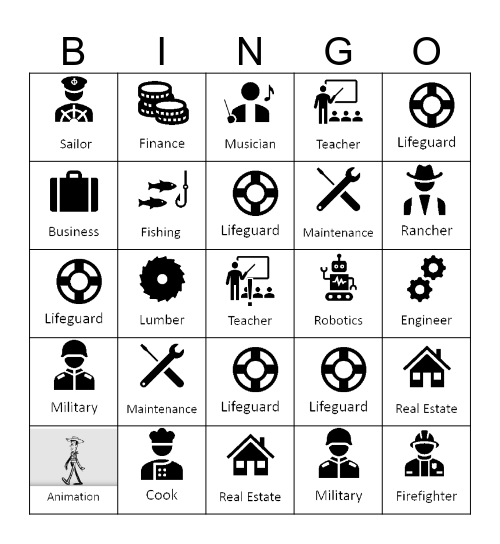 Kittatinny Lodge 5 Occupations Bingo Card
