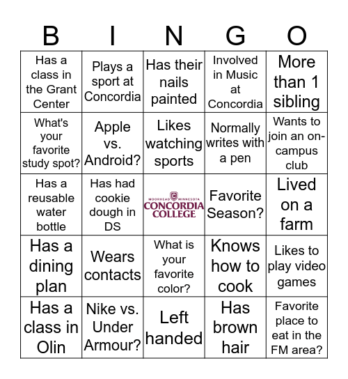 People Bingo Card