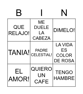 Liris Bingo Card