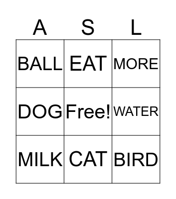 ASL Vol. 1 Bingo Card