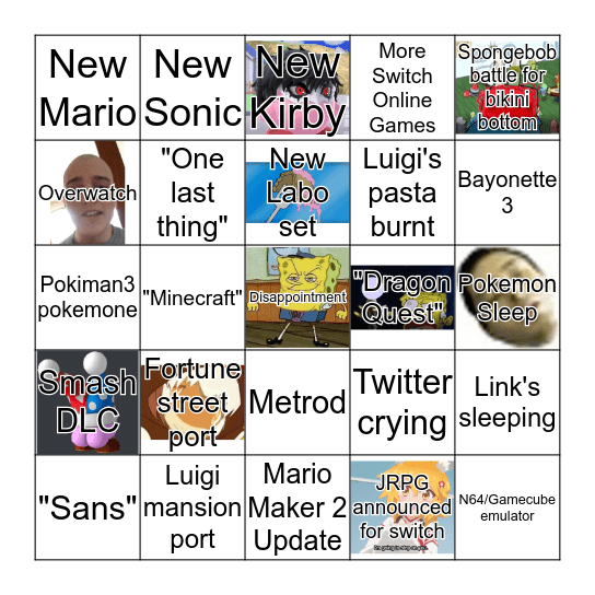 Steve is coming Bingo Card
