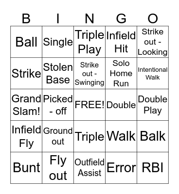 Brick City Baseball Club Bingo Card