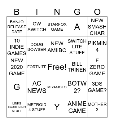 DIRECT Bingo Card