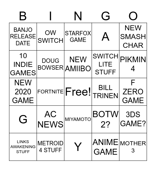 DIRECT Bingo Card