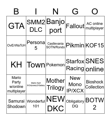 Direct Sep 2019 Bingo Card