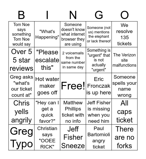 Release Day Bingo 9/5 Bingo Card