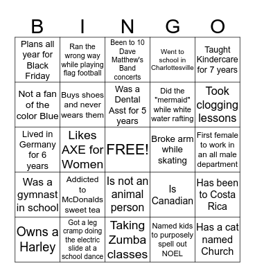 Potluck BINGO Card