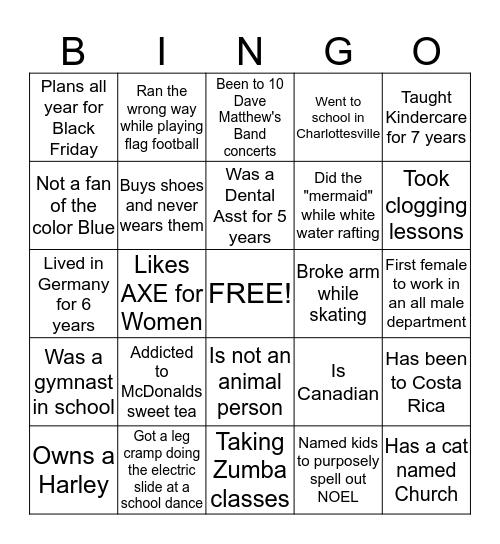 Potluck BINGO Card